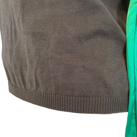 Y2K Candies Satin Green Low Scoop Neck Knit Vest Built in Shirt Layer Size Large - Picture 13 of 16